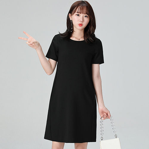 孕妇职业工作服抗起球黑色连衣裙