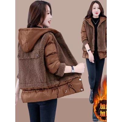 2025新款韩版羊羔毛外套女秋冬宽松加厚毛绒棉衣外穿洋气棉服马夹