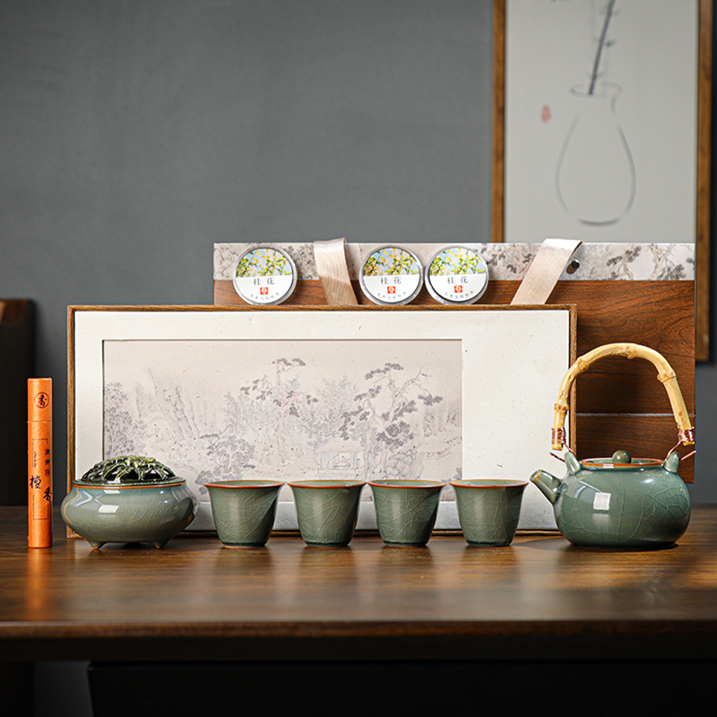 茶具香礼套装提梁壶盖碗团建礼品