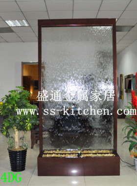 欧式风背景墙流水喷泉隔断加湿器