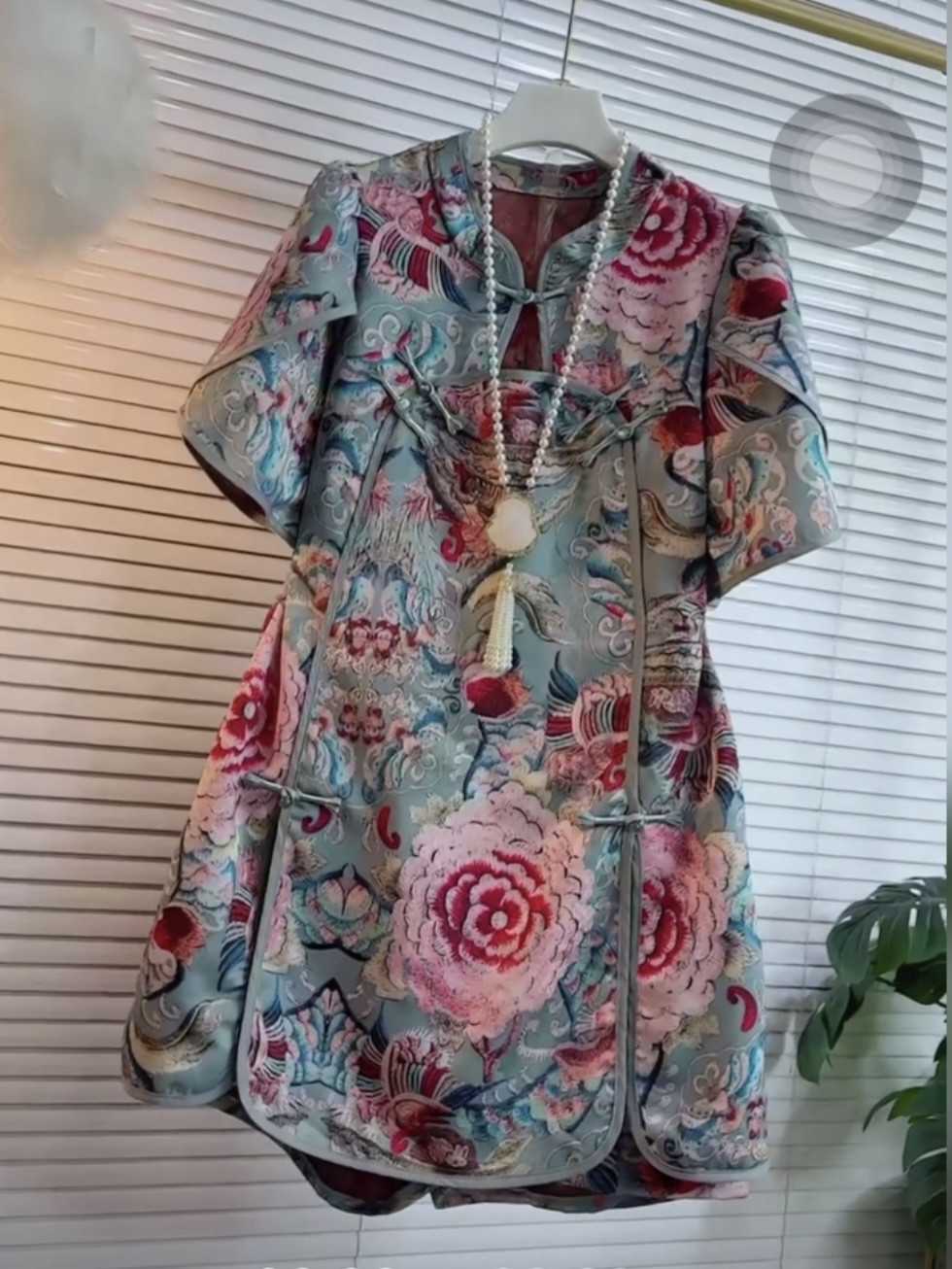 大码女套装中式复古盘扣国风立领短袖上衣短裤两件套气质轻奢高级,女装/女士精品,大码套装,淘宝优惠券,粉丝福利购,淘宝优惠卷