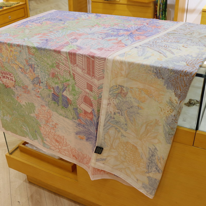 双面异色真丝羊毛大方巾高档保暖