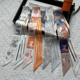 由你执笔与自由桑蚕丝真丝小丝巾夏季护颈领巾气质装饰绑发带包包