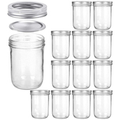 16oz美式 梅森罐mason玻璃光面密封罐沙拉酸奶燕麦杯带盖约450ml