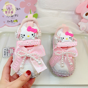 女童粉色运动鞋轻便跑步软底耐脏春夏幼儿童鞋子2025新款网面透气