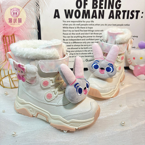 女童防水防滑雪地靴冬季加厚保暖