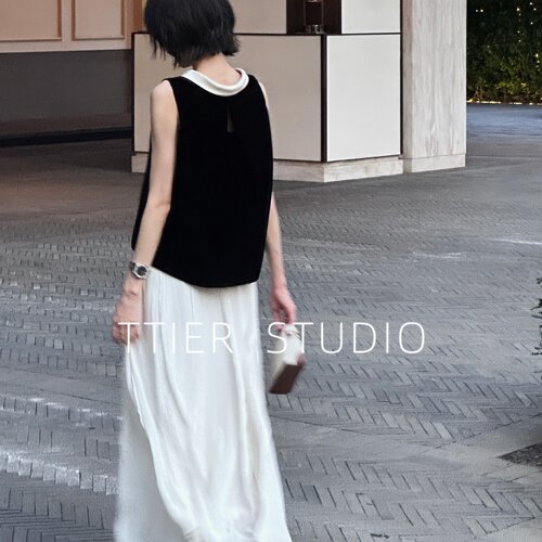 TTIER｜【星绫柔奢】设计师款夏新款36桑蚕丝64醋酸半身裙MS338