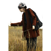 纯羊绒提花外套 隐奢 重工不规则图案大衣慵懒日系宽松秋冬季