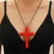 区别潮流项链 夸张万圣节木质十字架毛衣链个性 Cross necklace时尚