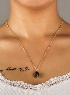 做旧象征幸运美好祝福松果项链