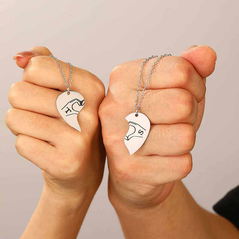 情侣闺蜜双手TS爱心项链