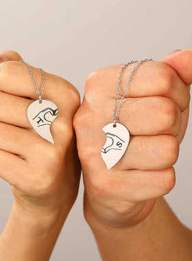 情侣闺蜜双手TS爱心项链