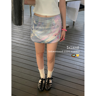 BETWEENAND 原创梦核海洋显瘦低腰百搭半身裙女夏季显瘦短裙裙子
