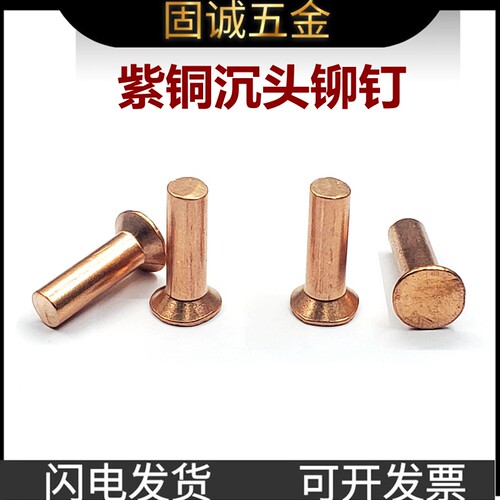 国标紫铜平头铆钉实心