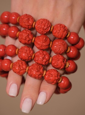 安之朱砂 生肖三合男士手串 牛蛇鸡本命年男 虎马狗兔羊猪