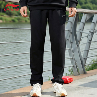 宽松卫裤 黑色长裤 男士 休闲裤 李宁运动裤 子百搭直筒棉裤 男2026新款