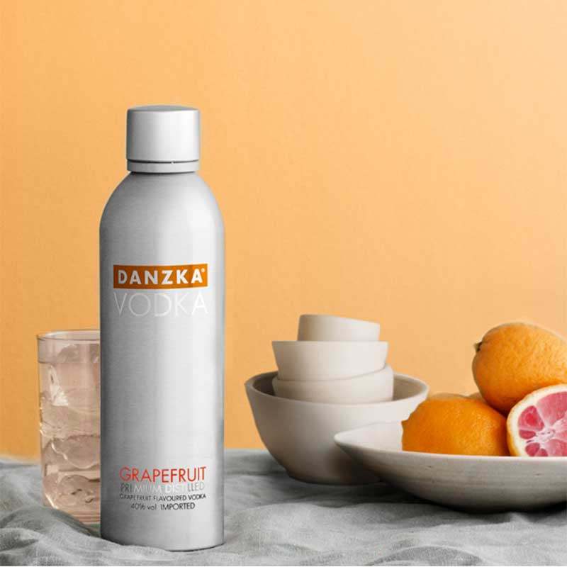 德国进口铝瓶装伏特加丹麦danzka丹茨卡 700ml西柚味vodka 40度