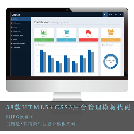 自适应后台管理模板html页面响应式bootstrap网站后台管理模板