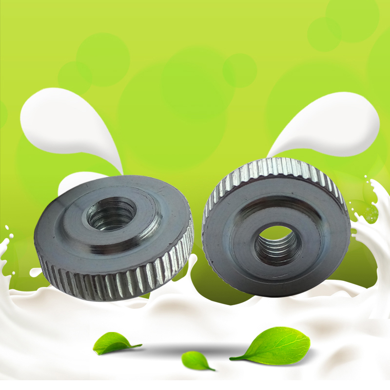 手拧螺母GB807镀锌滚花薄头手拧螺母 平头螺帽 M3M4M5M6M8M10