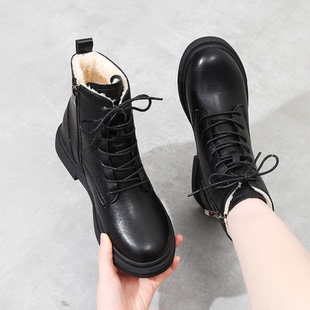 防水马丁靴大码 保暖加绒加厚棉鞋 冬季 雪地靴女显脚小2025年新款