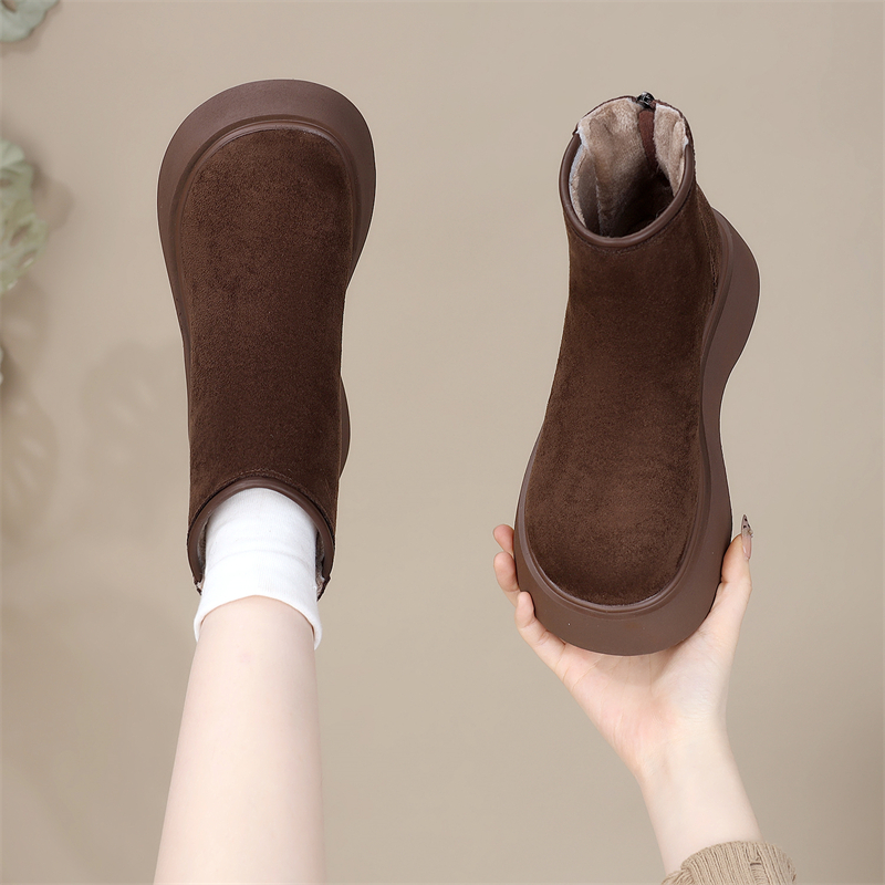 厚底增高复古加绒雪地靴