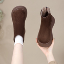 厚底增高勃肯雪地靴女2025冬季新款低帮加绒加厚防寒软底显瘦棉鞋