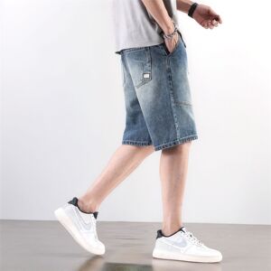 2025休闲复古拼接牛仔短裤男夏季薄款潮流五分裤 A155-HC215-TP53图片
