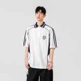 2025美式潮牌针织T恤夏季新款宽松POLO衫潮流短袖A155-KLT03-TP48，男装Polo衫，电商A155-1