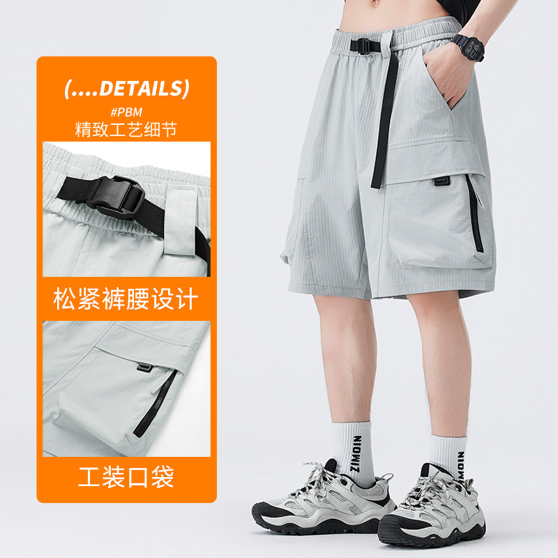 休闲运动工装五分短裤男夏宽松百搭潮流直筒中裤A155-YG205-TP49,男装休闲裤,电商A155-1
