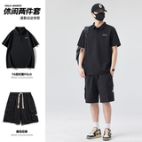 男士POLO衫套装夏5分裤子工装套装短袖T恤轻商务A155-BYTZ05-TP63，男装T恤，电商A155-1