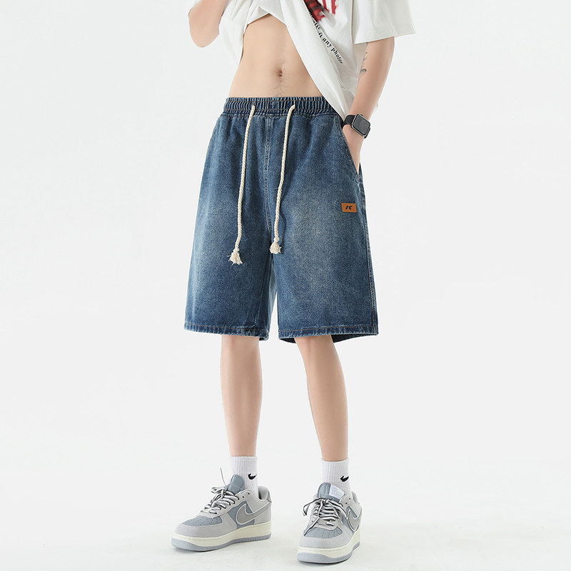 2025夏季牛仔短裤男宽松直筒透气中裤男建议百搭A155-MJ230-TP48，男装牛仔裤，电商A155-1