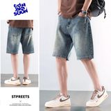 2025潮流男士夏季美式高街宽松复古水洗牛仔裤子A155-HC213-TP51，男装牛仔裤，电商A155-1