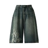 2025夏美式复古潮流宽松阔腿七分裤男直筒牛仔裤A155-HC265-TP55，男装牛仔裤，电商A155-1