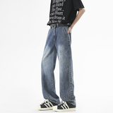 2025年夏莱赛尔港风高街大码宽松直筒牛仔裤百搭A155-MJ206-TP56，男装牛仔裤，电商A155-1