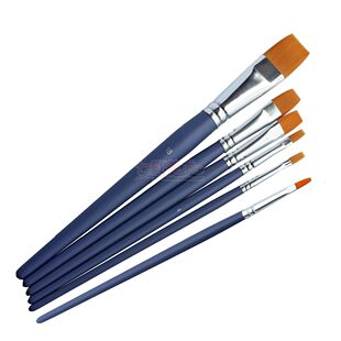 贝碧欧短杆尼龙画笔学生水彩水粉丙烯绘画用圆头平头扇型笔刷套装