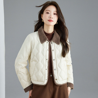 高品质减龄小个子中年女轻薄羽绒棉服冬新款修身显瘦短款棉衣外套