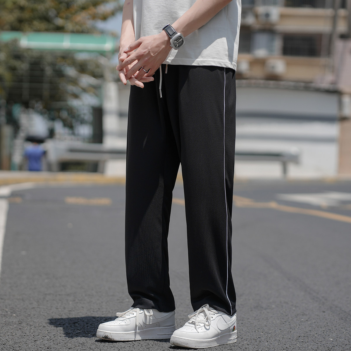 2024夏青少年短裤男士长裤潮薄款透气速干运动裤A155-K23032-TP33,男装休闲裤,电商A155