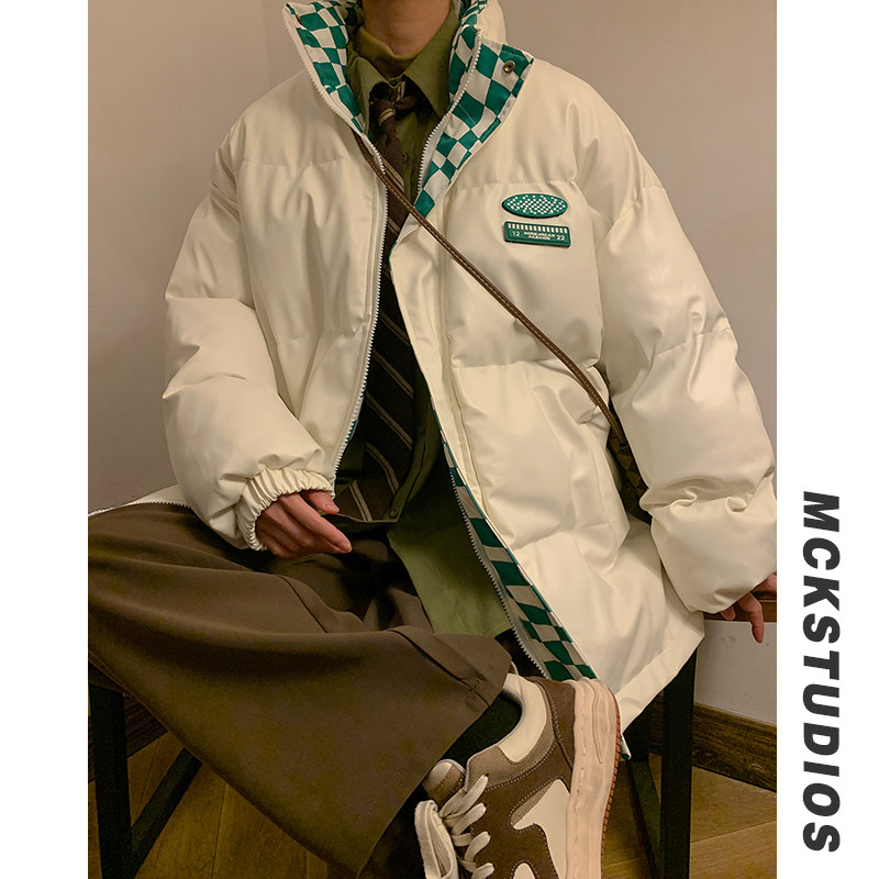 冬季拼接立领PU皮棉衣外套男棉衣男士保暖棉服男A155-JDM01-TP105图片
