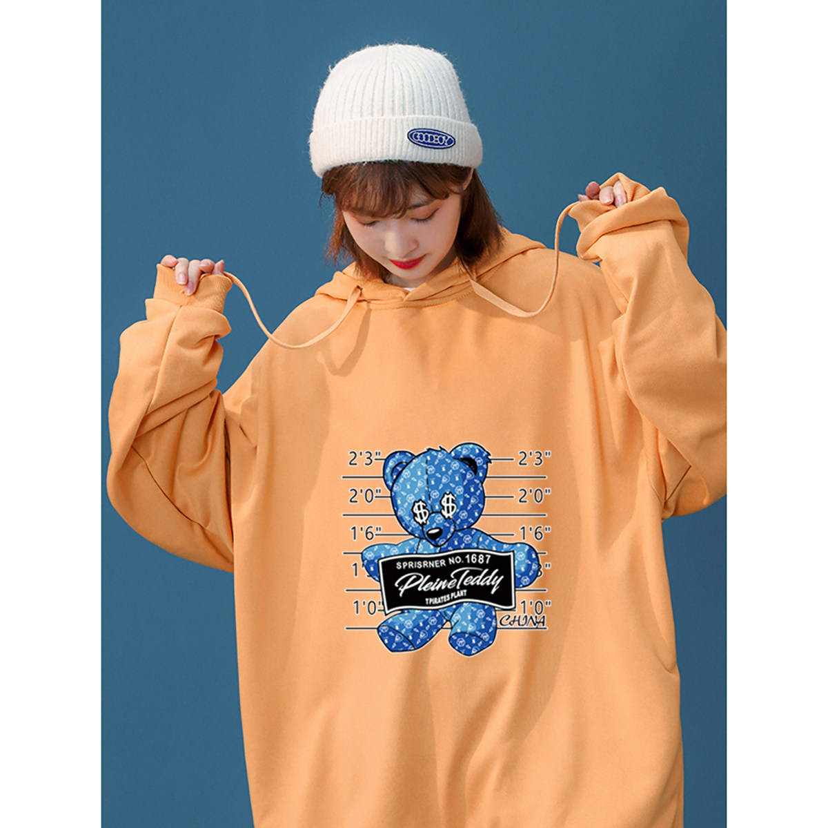 2023秋季青少年卫衣宽松大码连帽套头上衣潮流外套A110-LM309-P35,女装卫衣/绒衫,电商A155