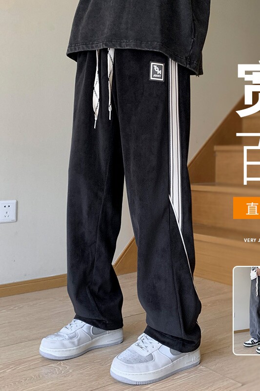 灯芯绒卫裤男裤宽松直筒vibe拖地春秋款休闲长裤A155-DDK27-TP47,男装休闲裤,电商A155