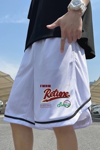 2024夏季冰丝短裤男士五分裤宽松大码港风休闲速干A155-K2270-P25图片