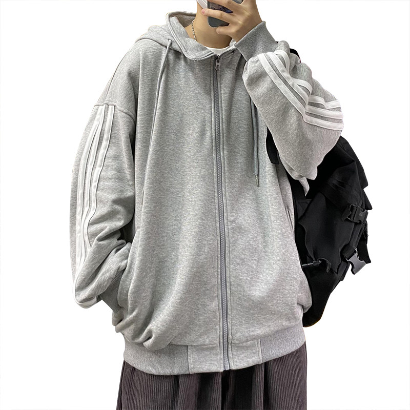 2024秋季卫衣男宽松大码潮流开衫连帽外套时尚百搭A155-W802-TP50,男装卫衣,电商A155