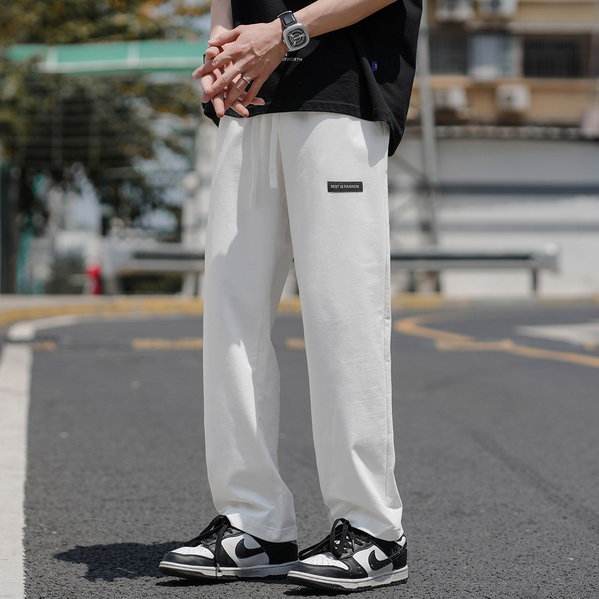 2024夏季新款男士长裤高街潮男透气轻便运动裤子A155-K23062-TP40,男装休闲裤,电商A155