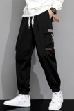 日系工装裤男冬季宽松加绒加厚束脚裤子A155-DDK08-TP42加绒P50，男装休闲裤，电商A155