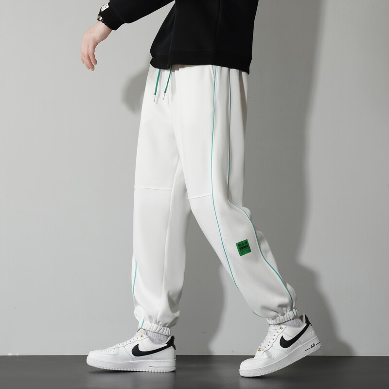 2024春季纯棉卫裤男字母刺绣裤子日系潮牌休闲裤A155-CDK02-TP53,男装休闲裤,电商A155