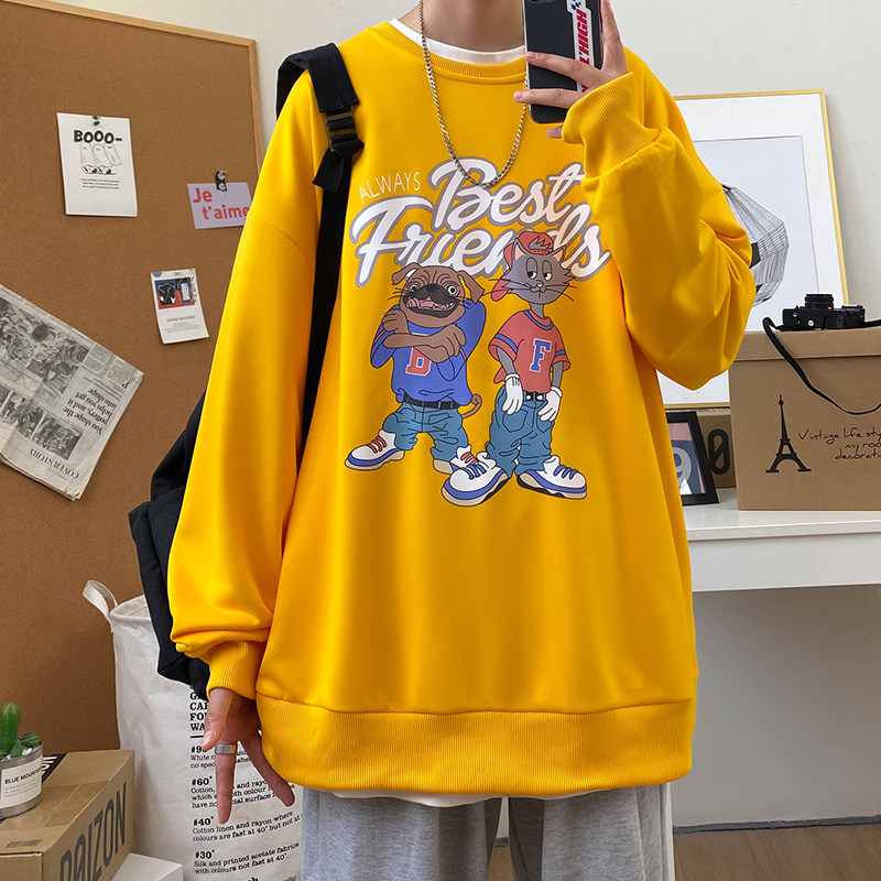 2024秋季卫衣男宽松大码潮流休闲套头上衣情侣卫衣A155-W510-P35图片