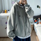 2023秋季外套男宽松大码开衫连帽上衣青少年卫衣潮A110-W801-TP50，男装卫衣，电商A155
