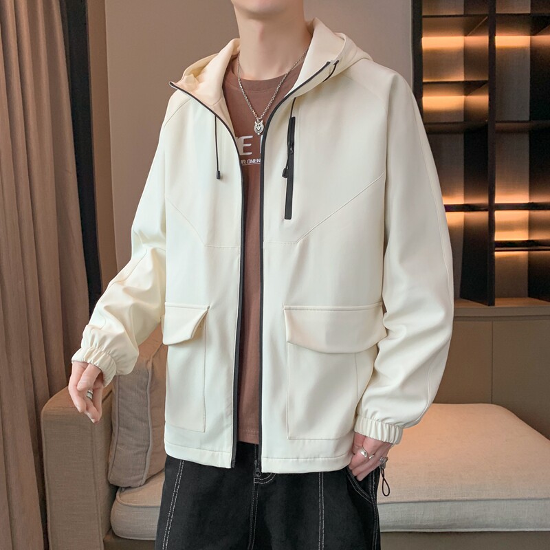 外套男2024秋季新款情侣夹克连帽运动拉链外套潮A155-MJK90-TP70,男装夹克,电商A155