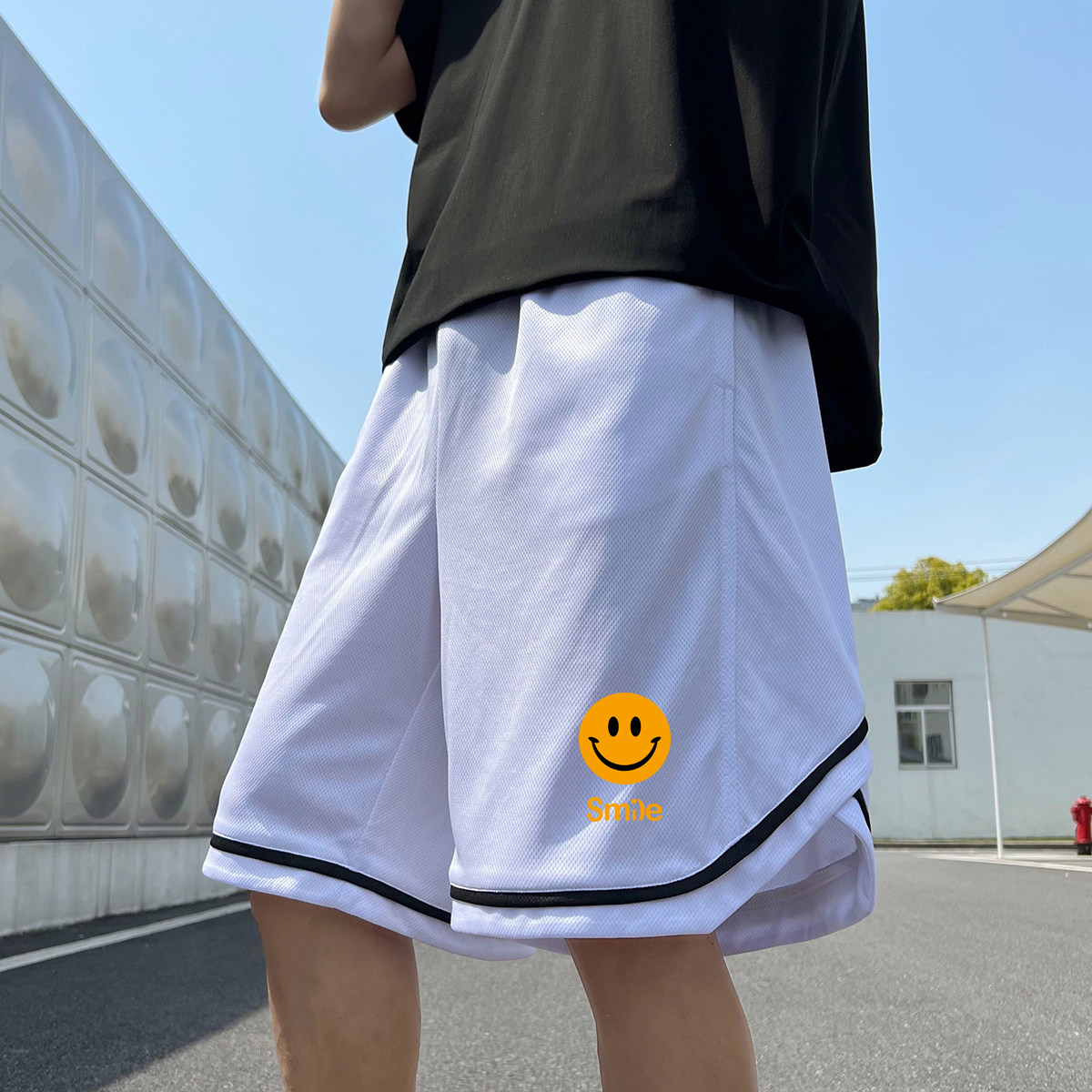 2024夏季冰丝短裤男士五分裤宽松大码港风休闲速干A155-K2216-P25,男装休闲裤,电商A155