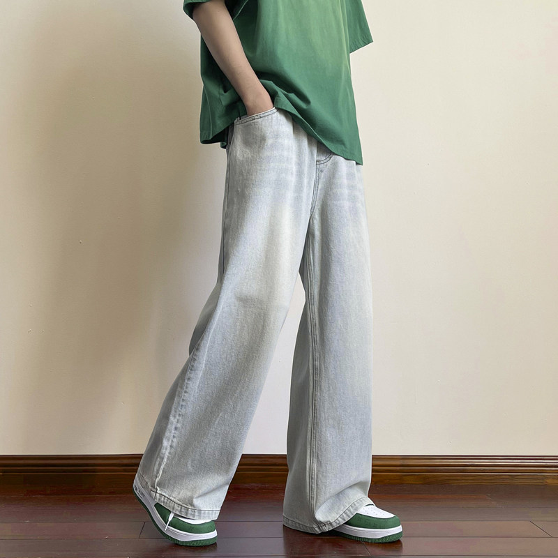 直播高品质牛仔裤男春季宽松韩版潮流复古直筒裤子A155-QK29-TP55图片